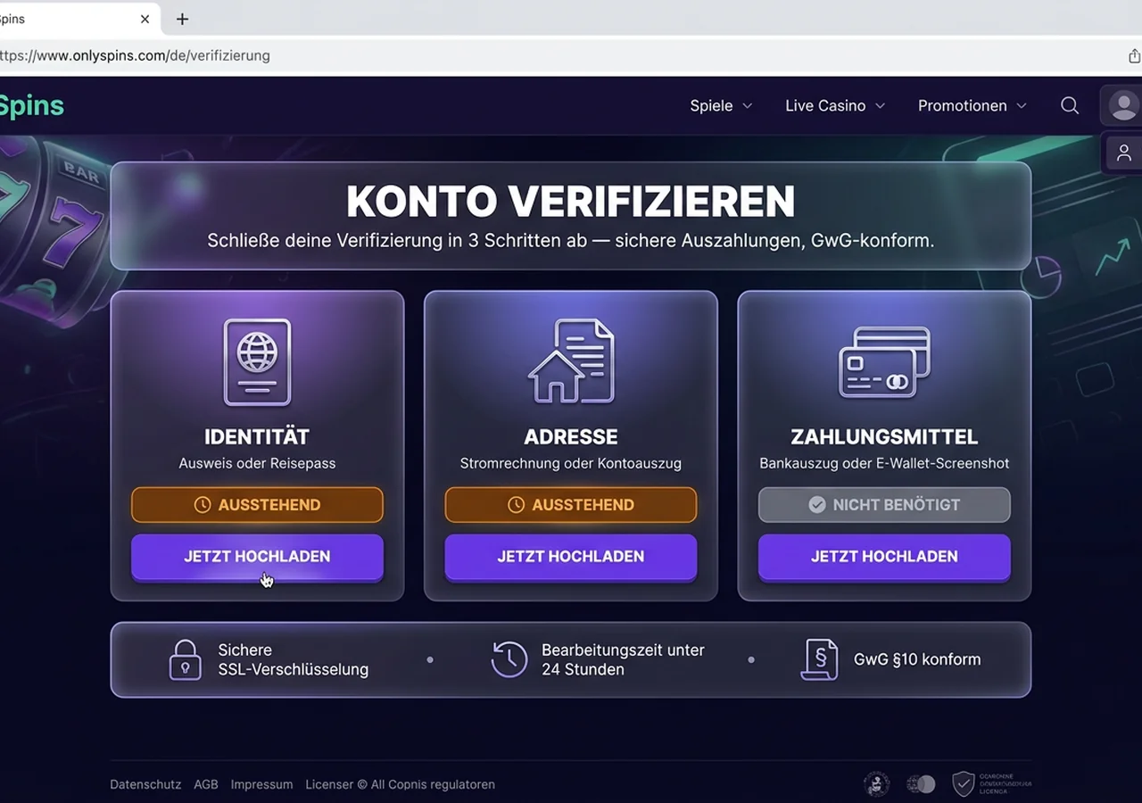 Vérification du compte (KYC) – Only Spins